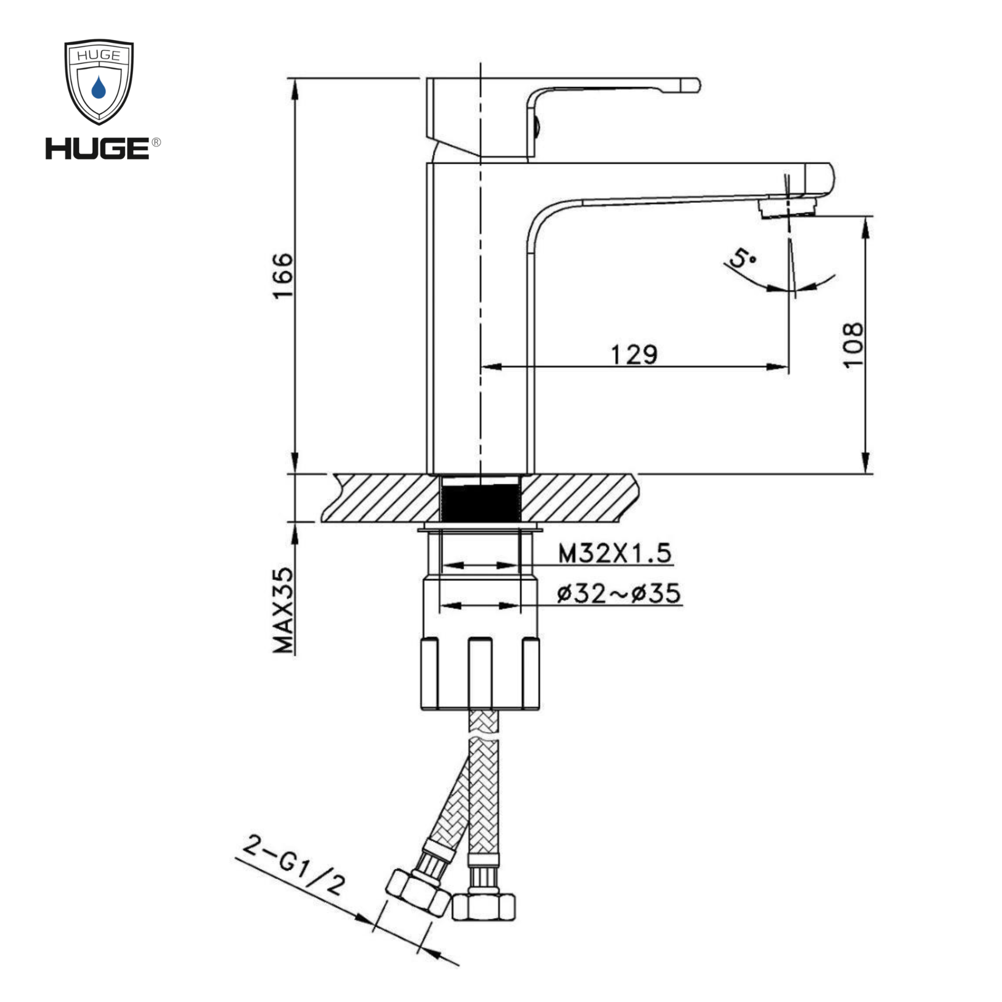 VÒI LAVABO BLACK H-6900VB - Ảnh 2