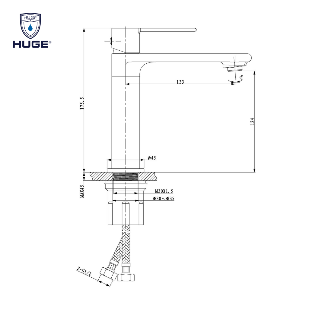 VÒI LAVABO ELEGANT H-8600VG - Ảnh 2