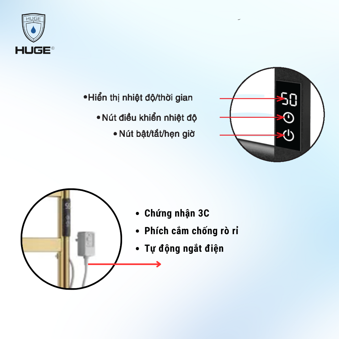 GIÀN SẤY KHĂN THÔNG MINH H-GSK02G (GOLD) - Ảnh 2