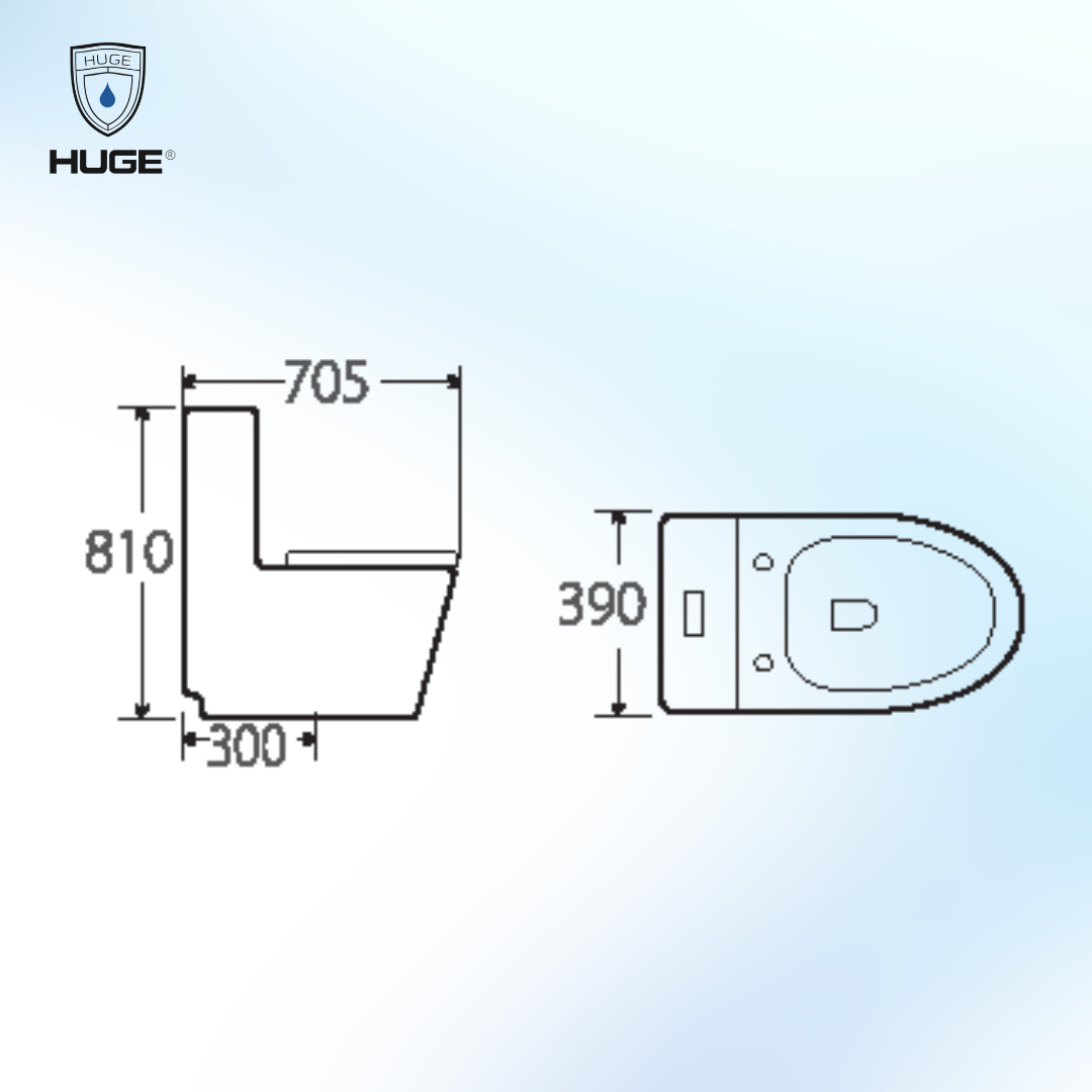 BỒN CẦU MỘT KHỐI H-BC226 - Ảnh 2