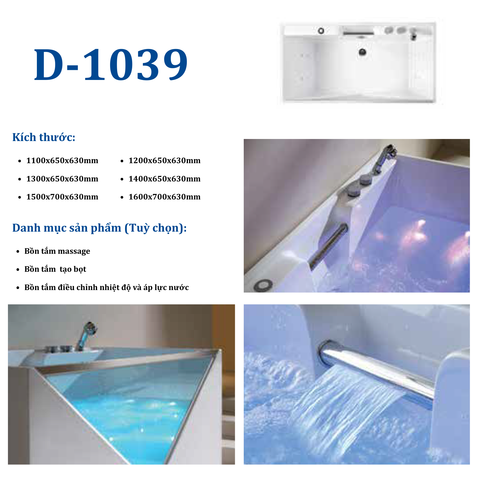 BỒN TẮM HUGE D-1069 - Ảnh 2