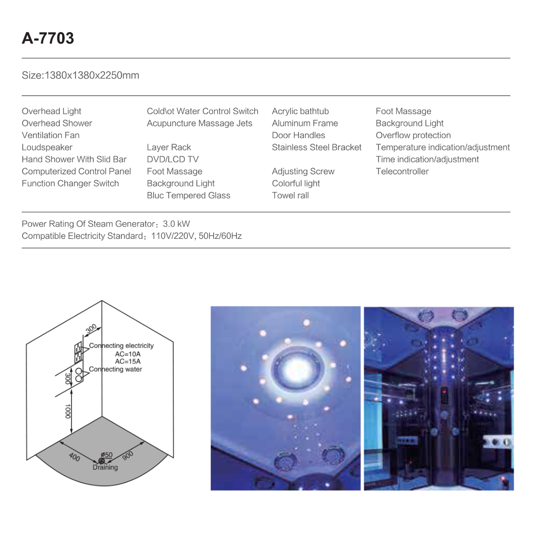 BỒN TẮM XÔNG HƠI A-7703 - Ảnh 2