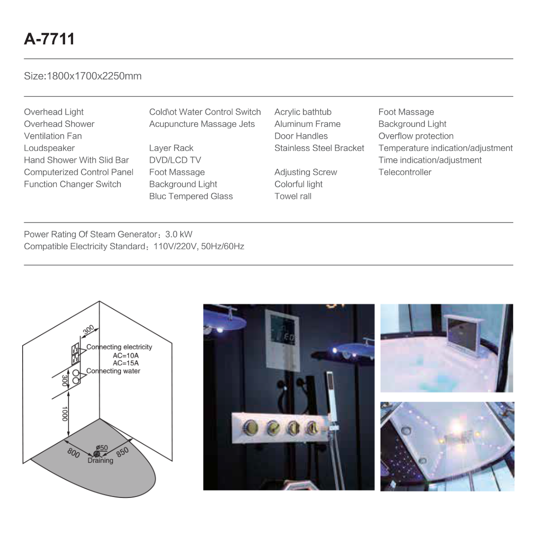 BỒN TẮM XÔNG HƠI A-7711 - Ảnh 2