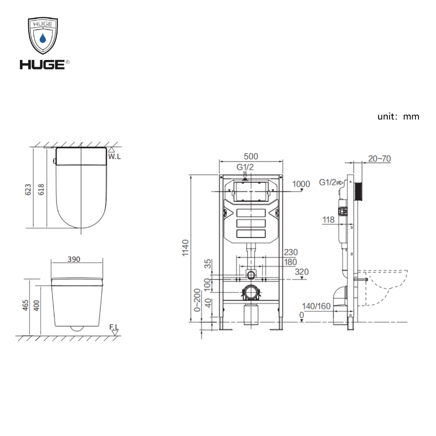 BỒN CẦU THÔNG MINH TREO TƯỜNG H-BTS236N - Ảnh 2