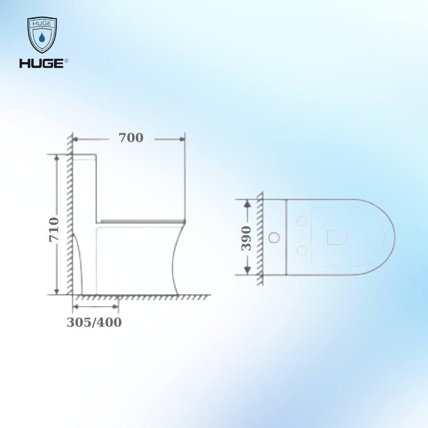BỒN CẦU MỘT KHỐI H-BC279 - Ảnh 2