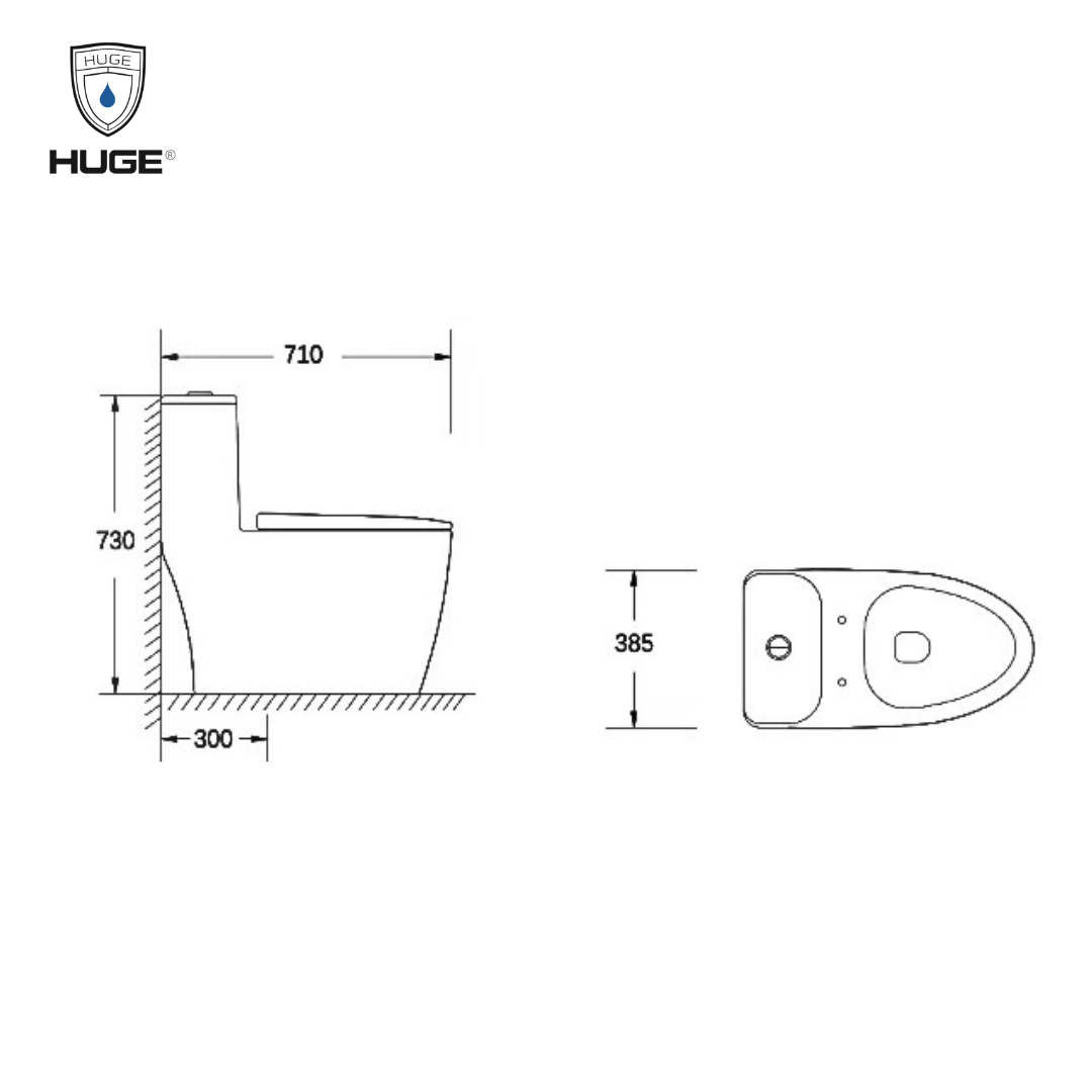 BỒN CẦU MỘT KHỐI H-BC296 - Ảnh 2