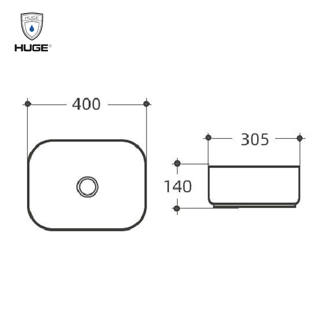 LAVABO ĐẶT BÀN HUGE H-LD1400S - Ảnh 2