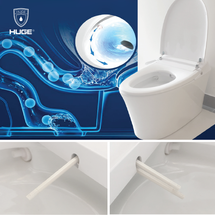 Chế độ rửa của bồn cầu thông minh HUGE 