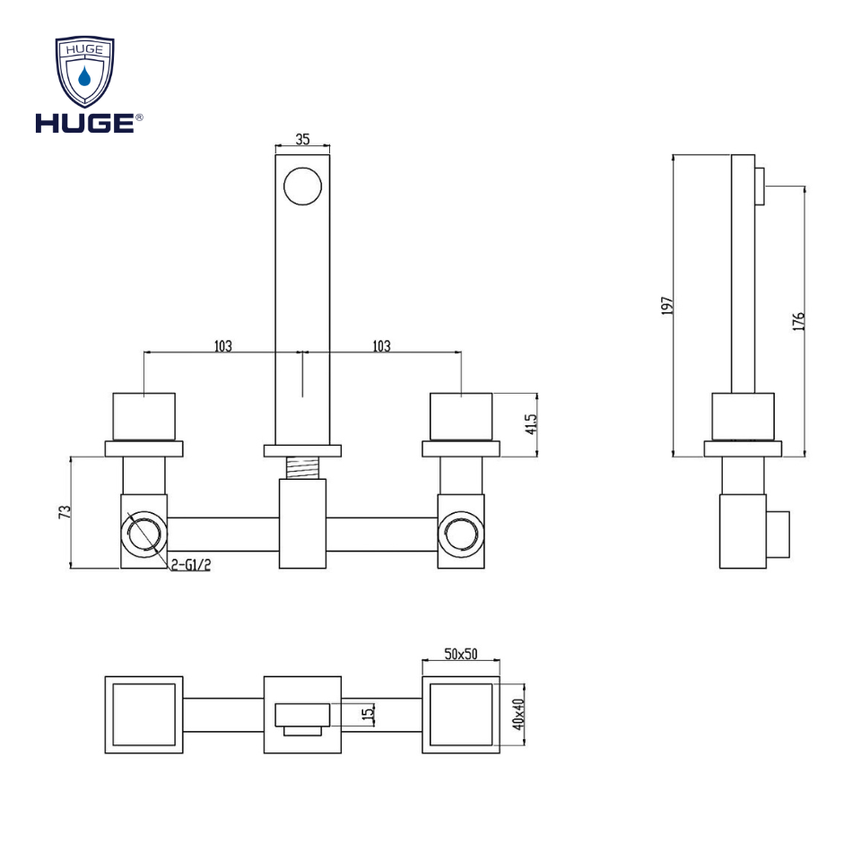 VÒI LAVABO ÂM TƯỜNG H-VV300M - Ảnh 2
