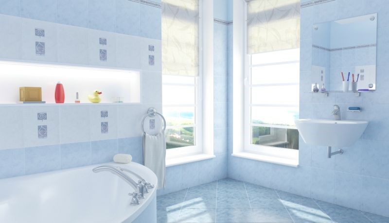 Mẫu thiết kế phòng tắm theo màu xanh Mẫu thiết kế phòng tắm theo màu xanh