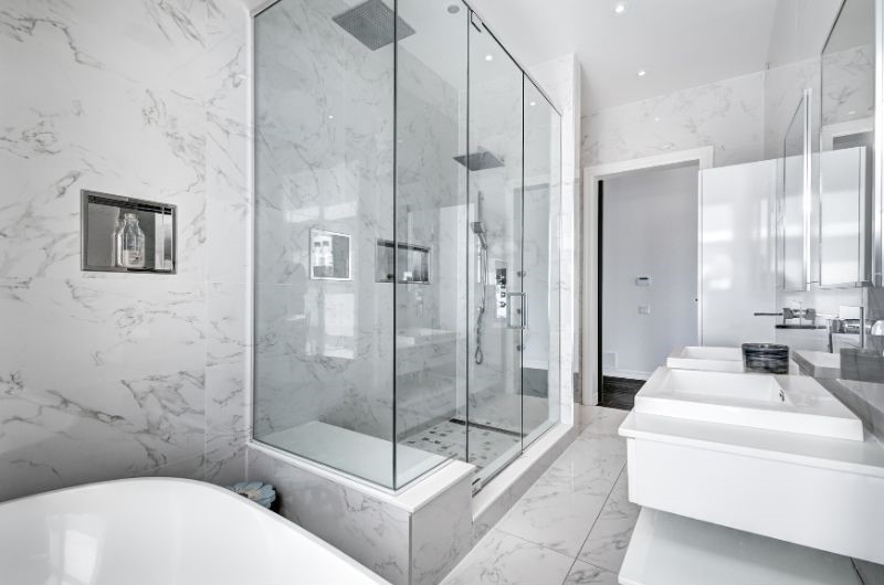 Mẫu thiết kế phòng tắm theo màu trắng Mẫu thiết kế phòng tắm theo màu trắng