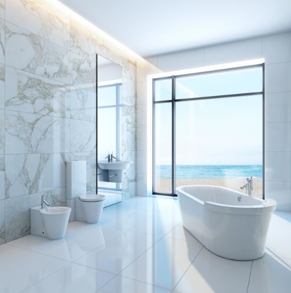 Mẫu thiết kế phòng tắm theo màu trắng Mẫu thiết kế phòng tắm theo màu trắng