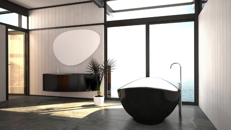 Mẫu thiết kế phòng tắm theo màu đen Mẫu thiết kế phòng tắm theo màu đen