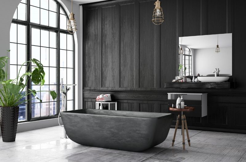 Mẫu thiết kế phòng tắm theo màu đen Mẫu thiết kế phòng tắm theo màu đen