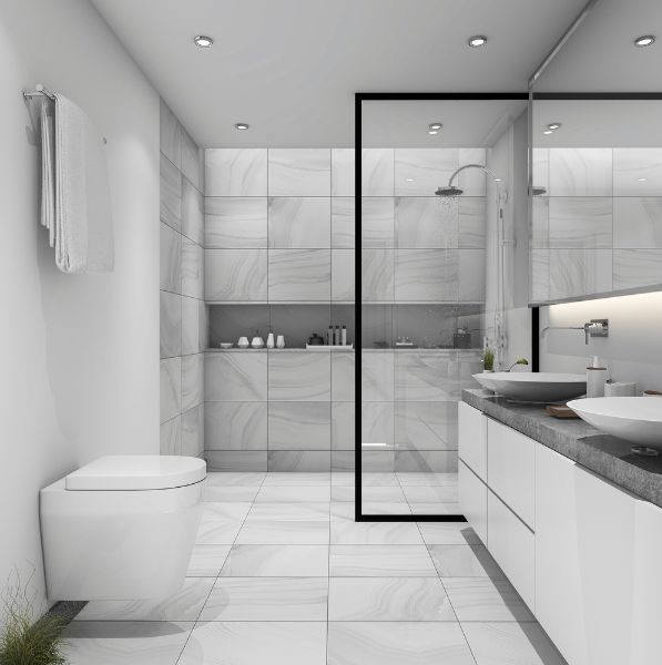 Mẫu thiết phòng tắm màu trắng Mẫu thiết phòng tắm màu trắng