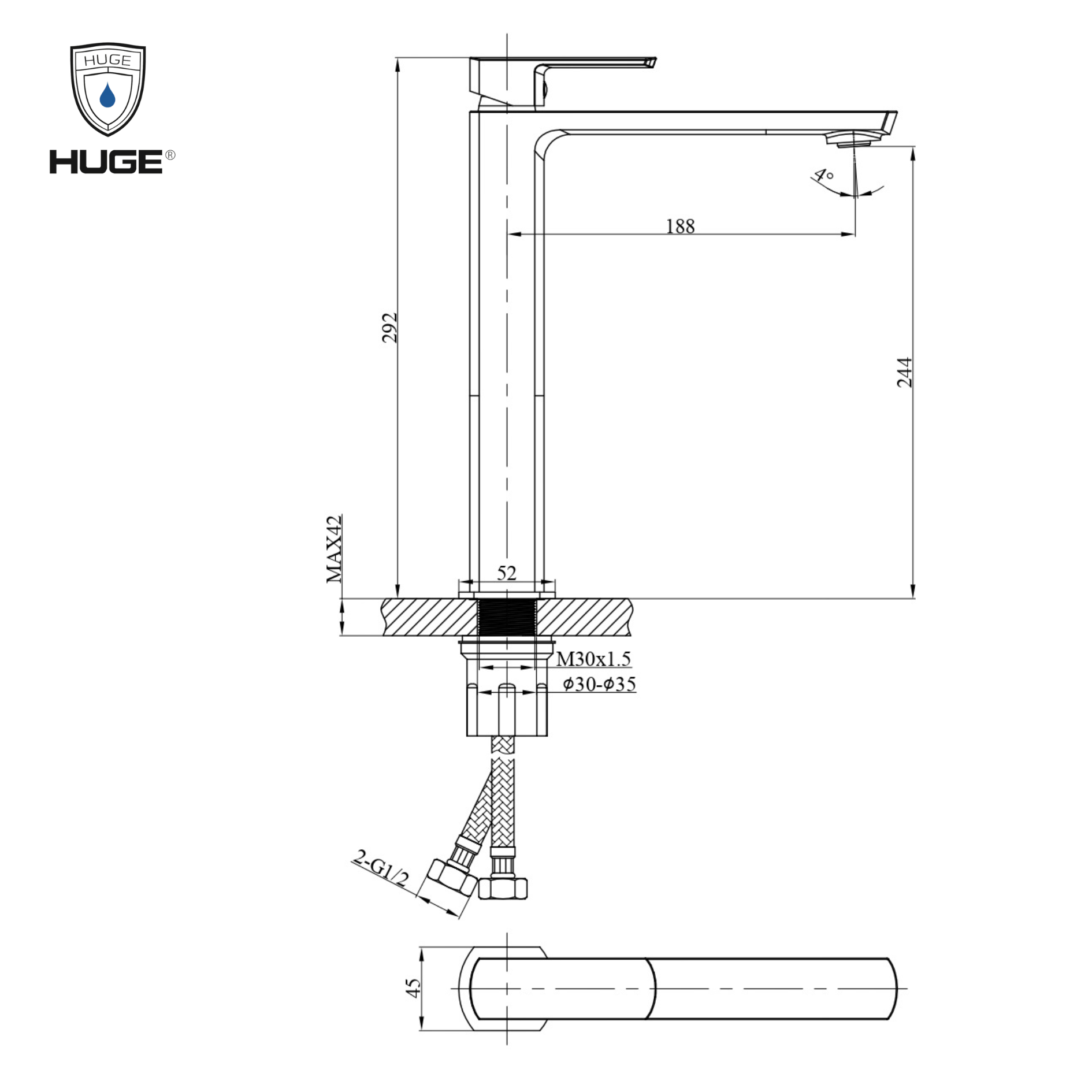 VÒI LAVABO COSTA H-3800A - Ảnh 2