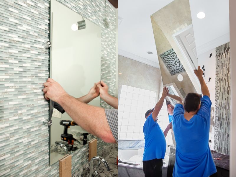 Không lắp gương không viền mà không có biện pháp bảo vệ Không lắp gương không viền mà không có biện pháp bảo vệ