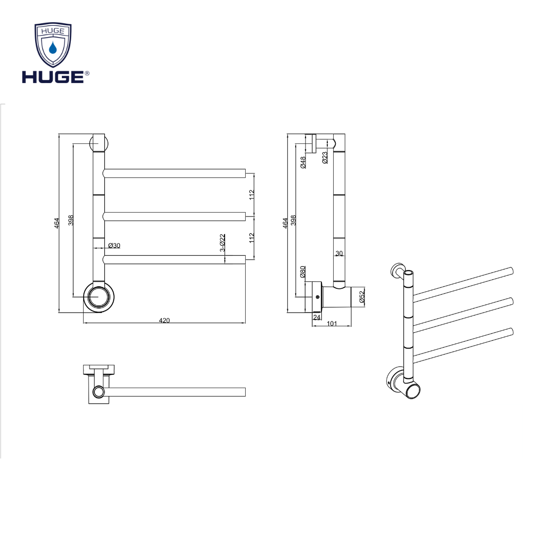 GIÀN SẤY KHĂN THÔNG MINH H-GSK25-M1 - Ảnh 2