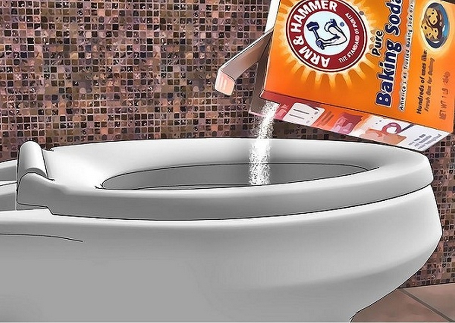Cách làm sạch bồn cầu bị ố vàng bằng Baking soda